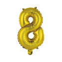 MINI NUMBER 8 GOLD FOIL BALLOON
