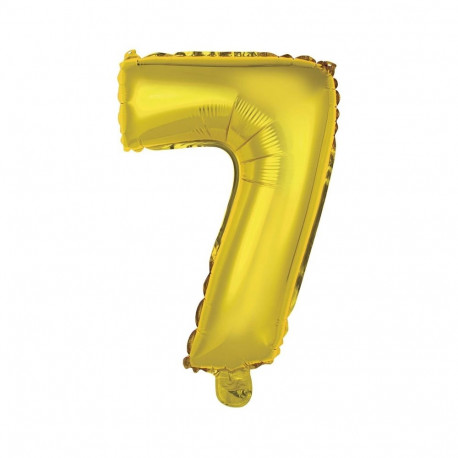 MINI NUMBER 7 GOLD FOIL BALLOON