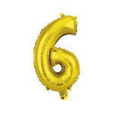 MINI NUMBER 6 GOLD FOIL BALLOON