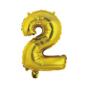 MINI NUMBER 2 GOLD FOIL BALLOON