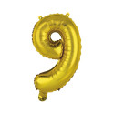 MINI NUMBER 9 GOLD FOIL BALLOON