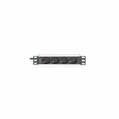 Digitus 10” Socket Strip with Aluminum Profile, 4-way safety sockets