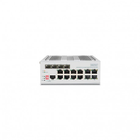 Digitus 8 port Gigabit Ethernet network PoE switch, industrial, L2 managed, 4 SFP uplink