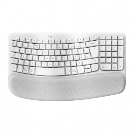 "Logitech Wave Keys Keyboard with cushioned palm rest wireless Bluetooth LE QWERTY off-white (PAN)"