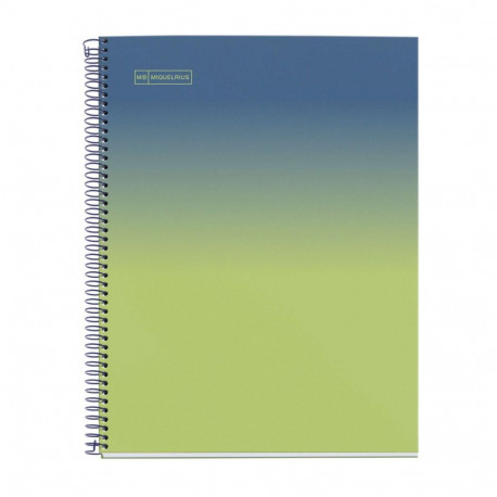 Kaustik A4 80l ruut spiraal 4-ne augustus GRADIENT AZUL&LIMON Miquelrius