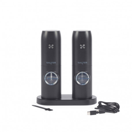 Salter BW14373 Rechargeable Mill Set, Black