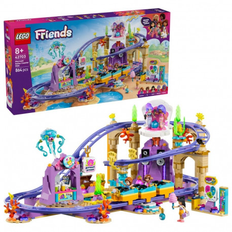 Toy Set - LEGO Friends 42703 Mermaid Roller Coaster Ride, 864 Pieces, 5 Minifigures, Multicolor