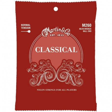 Classical Guitar String Set - Martin M260 80/20 Bronze 0.71–1.09 mm Normal Tension