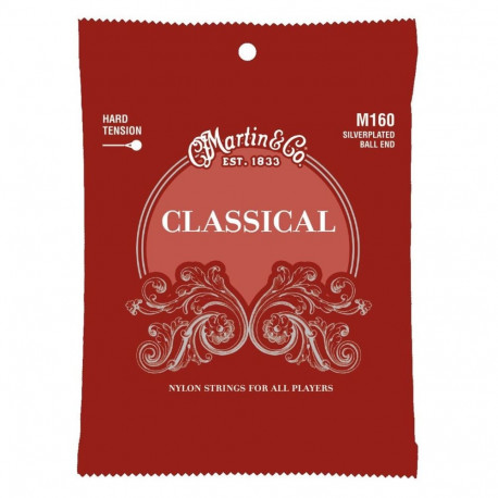 Classical Guitar String Set - Martin M160 Hard Tension 0.028–0.043 Inches Bronze
