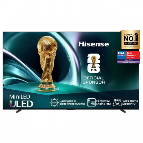 "254,0cm/100"" (3840x2160) Hisense 100U7NQ 16:9 Mini LED 144Hz HDMI USB WLAN Bluetooth HDR10+ Adapti