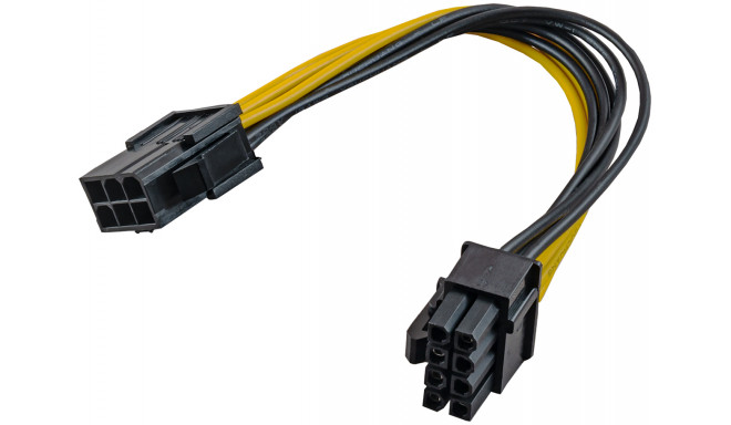 Akyga cable PCI Express 6-pin (M) - 6+2-pin (F) 0.2m (AK-CA-07)