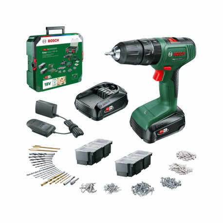 Akku-Schlagbohrschrauber EasyImpact 18V-40 + SystemBox (grün/schwarz, 2x Li-Ionen Akku 1,5Ah, POWER 