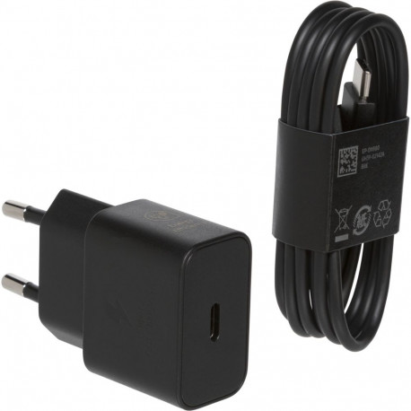 Schnellladegerät EP-T2510X 25 Watt, mit Kabel (schwarz, GaN, PD 3.0, SFC, 1 Meter Kabel)