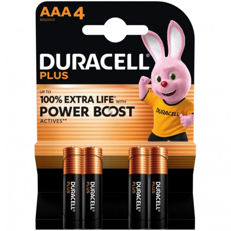 Plus Alkaline Batterie, Micro AAA LR03 1,5V, Extra Life (4 Stück, AAA (LR03))