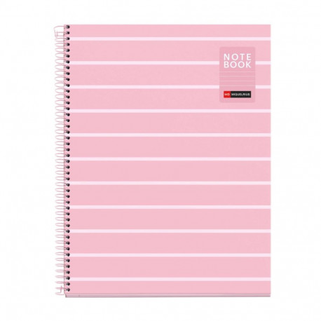 Kaustik A4 80l joon spiraal 4-ne augustus BETWEEN THE LINES Pink Miquelrius