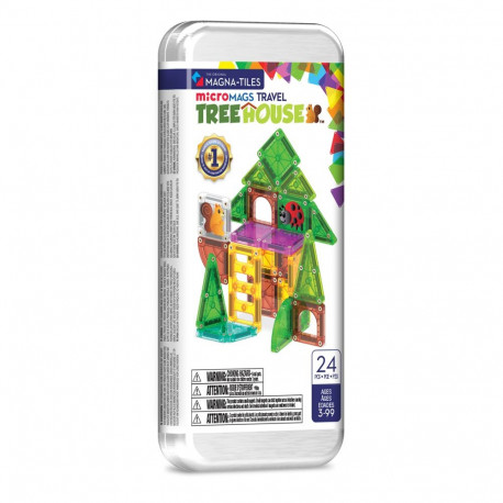 MAGNA-TILES Micromags magnet constructor travel set Treehouse, 24 pcs