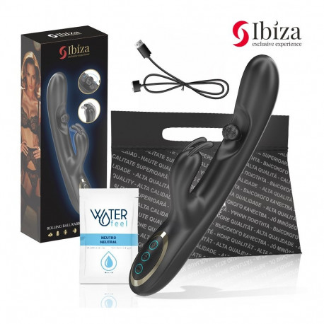 IBIZA - POWERFUL RABBIT VIBRATOR WITH MASSAGING ROLLING PEARL