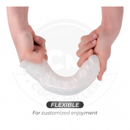COCK MILLER - DILDO WITH SUCTION CUP, LIGHTS AND VIBRATION WITH REMOTE CONTROL WHITE 21.5 CM