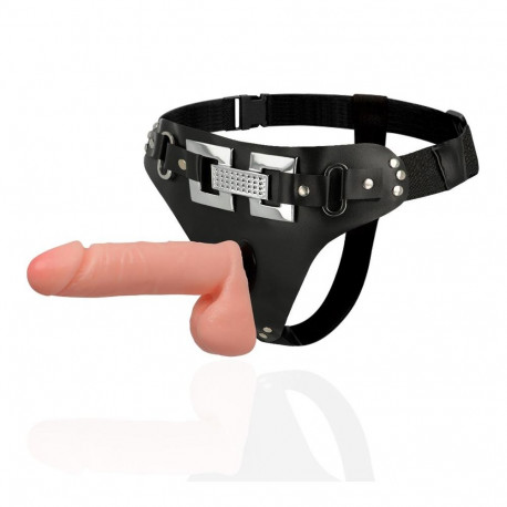 HARNESS ATTRACTION - DELUXE HARNESS WITH REALISTIC VIBRATION 18 CM -O- 4.5 CM