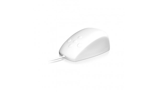 "Keysonic KSM-3020M Wasserdichte Maus, Kabelgebunden Silikon, USB-Anschluss, Wasserdicht IP68, weiß"