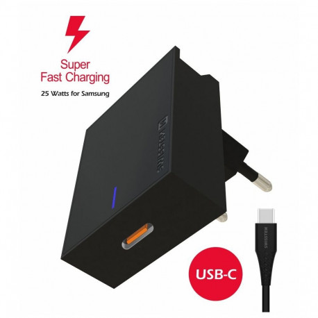Swissten 25W Samsung Super Fast Charging Travel charger with 1.2m USB-C to USB-C cable
