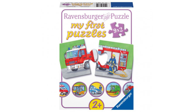 Ravensburger minu esimene pusle 9x2 tk Ametiautod