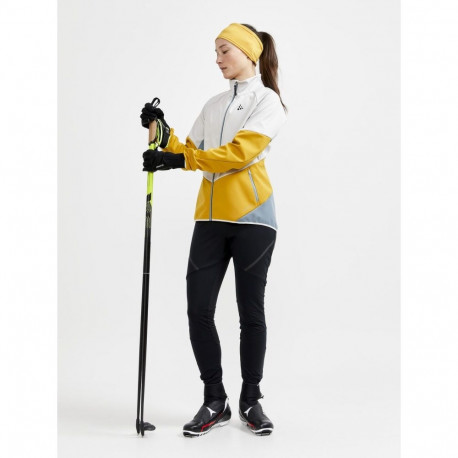 Treeningjakk Craft Glide Jacket W valge/kollane