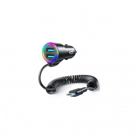 Joyroom 3-in-1 fast car charger with USB-C cable 1.5m 17W Black
