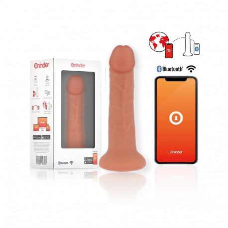 ONINDER - MEDIUM BOGOTÁ VIBRATOR DILDO 9 SPEEDS NATURAL 20 CM -O- 4.2 CM - FREE APP