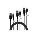 USB-A to USB-C Cable Set, black
