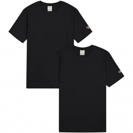 Koszulka męska Champion Short Sleeve T-shirt 2-pak czarna 220267 KK001