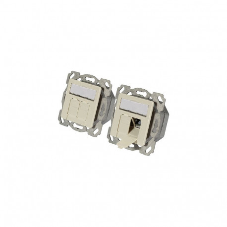 "Datendose Cat.6A 500MHz oben/unten,Unterputz,2xRJ45,weiß"
