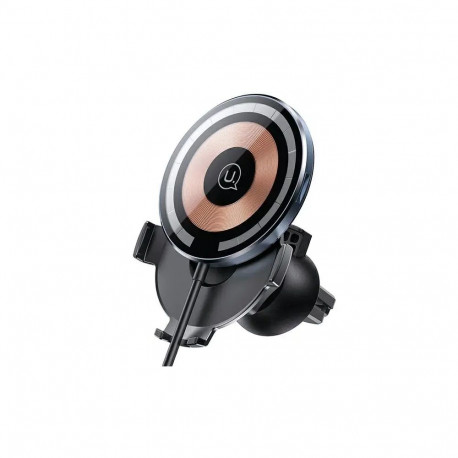 USAMS US-CD164 magnetic car phone holder for air vent with 15W wireless charging transparent