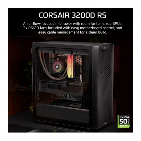 Corsair arvutikorpus 3200D RS keskmise suurusega torn, suitsuhall