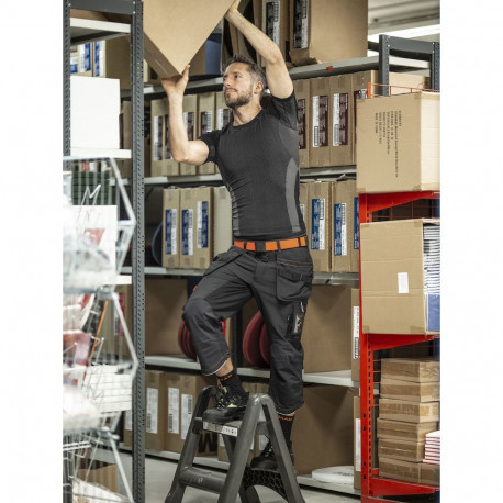 Jobman ripptaskutega 3/4 stretch vööpüksid must/hall 2195 50