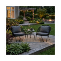 õuemööblikomplekt must 2-kohaline