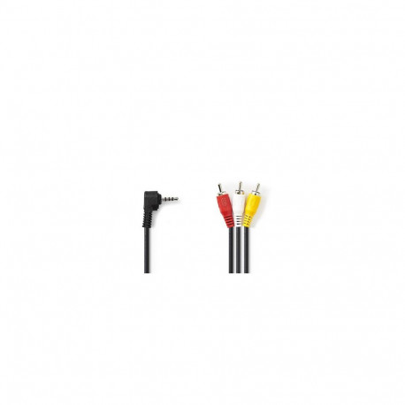 AV-kaabel 3,5 mm AV pesa - 3x RCA pesa 1,0 m must