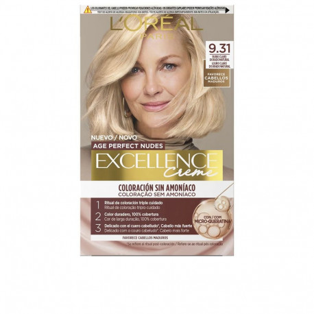 L'ORÉAL PARIS juuksevärv EXCELLENCE CREME #9.31 ammoniaagivaba mikrokeratiiniga 1 u, heleblond