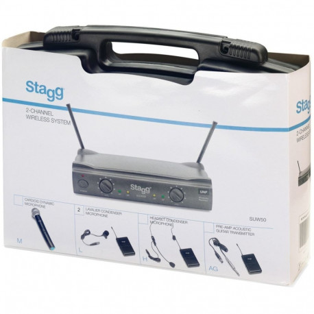 Wireless Microphone System - Stagg SUW 50 HH FH EU 50–60 M Range, 864.2–864.7 MHz, Black