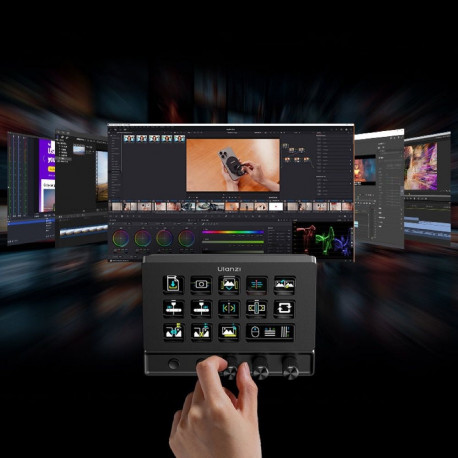 Control Panel - Ulanzi D200X 14 Custom LCD Keys, 3 Encoder Knobs, HDMI 4K Output Black