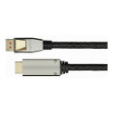 Python kaabel DisplayPort 1.4 - HDMI 2.0 nailonkattega 2m, must