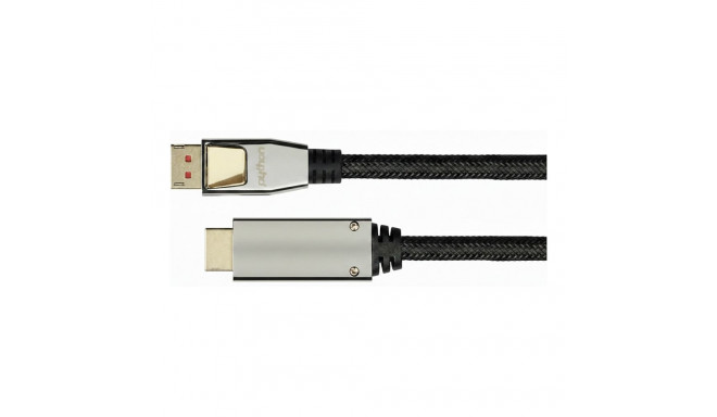 Python kaabel DisplayPort 1.4 - HDMI 2.0 nailonkattega 2m, must
