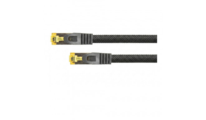 "Python Patchkabel m. Cat.7 Rohkabel Nylongefl. schwarz 7,5m"