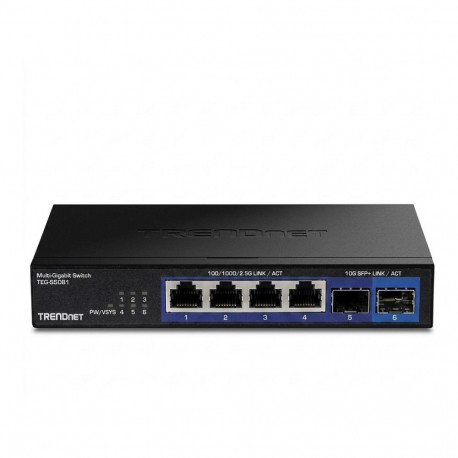 TRENDnet lüliti TEG-S5061 6-pordiline haldamata 2.5G 10G SFP+ pordiga
