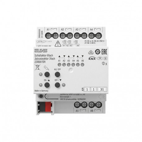 "Jung 230061SR KNX Schaltaktor 6f KNX Jalousieaktor"