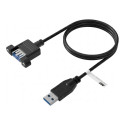 "EFB USB3.0 Verlängerung A-A,St.-Einbaubuchse,0.5m,sw,Class"
