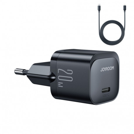 Joyroom USB C 20W PD mini charger with USB C cable - Lightning Joyroom JR-TCF02 - black