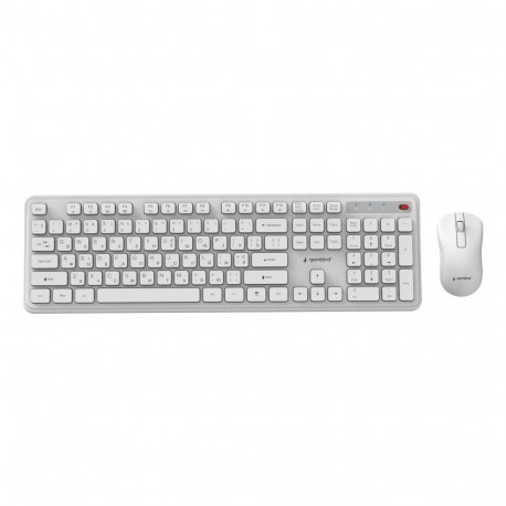 GEMBIRD klaviatuur-hiire komplekt KBS-WPS-01-W-CYRL juhtmevaba kirillitsaga, valge