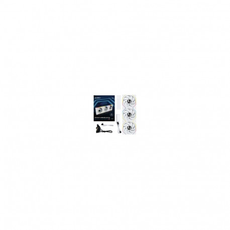 Lian Li UNI FAN TL Wireless LCD Lufter  ARGB  PWM  3er-Pack inkl. Controller - 120 mm  weis