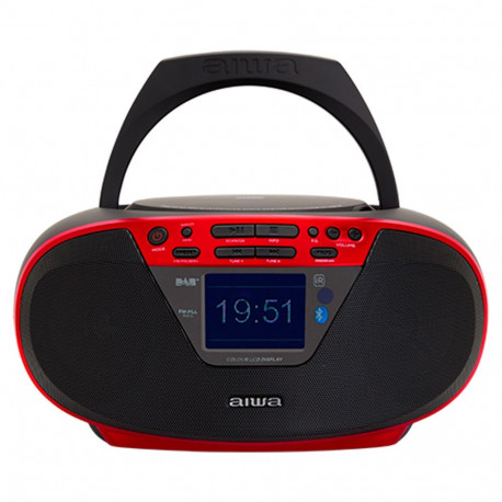 AIWA boomboks Bluetoothiga TFT-LCD-ekraaniga, punane